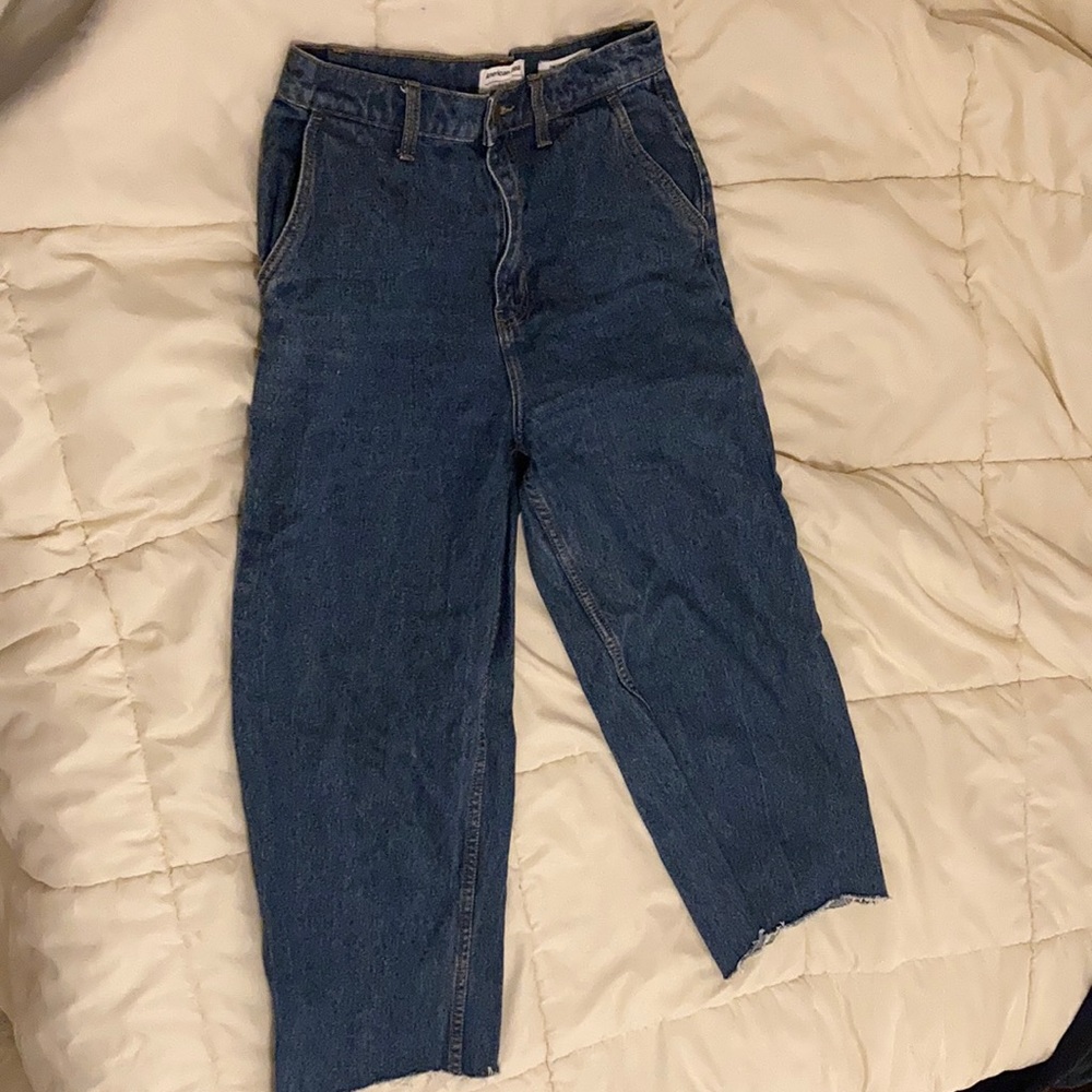American apparel cutoff wide leg jeans
